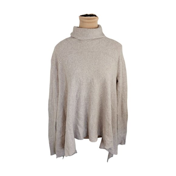 Free People Light Off White Long Sleeve Sweater w/ Mock Neck Sz S - Picture 1 of 8